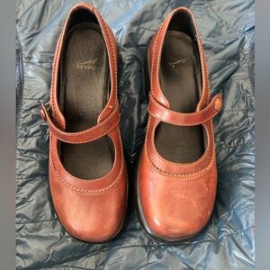 Dansko Reddish/Brown Leather Mary Jane, Size 40